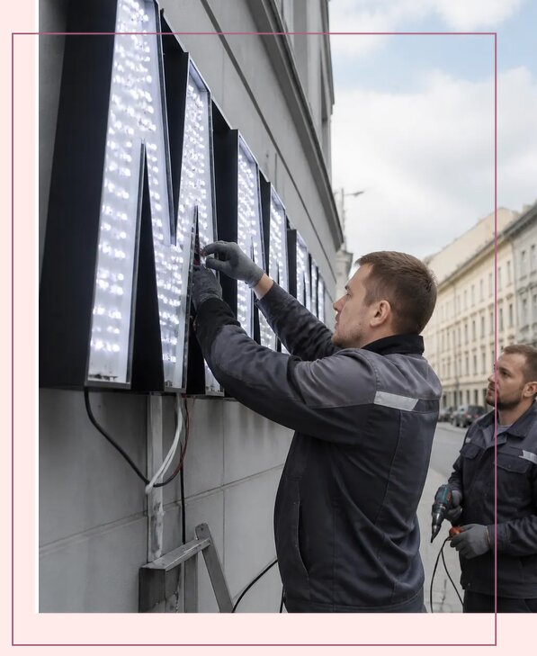 Изготовление и монтаж светодиодных LED вывесок в Кизляре