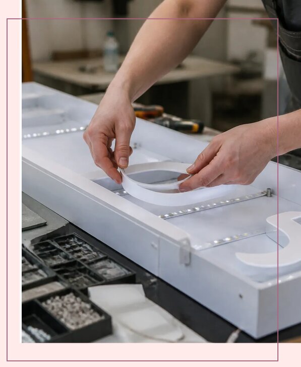 Изготовление светового короба с инкрустацией в Кизляре
